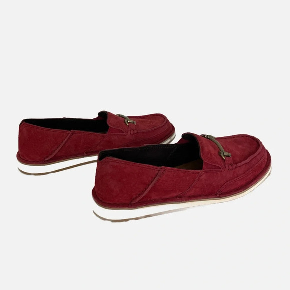 Ariat Bit Cruiser Women’s Suede Loafer Horse Bit Hardware Size 6.5 B Red - Picture 4 of 11